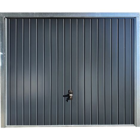 Spadone – Porte de garage basculante grise 240 x 200 cm – Panneaux sandwich en acier pré-laqué – Isolation thermique en polyuréthane