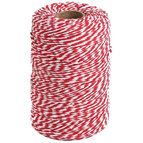 Spago di canapa rosso e bianco, 100 metri di nastro di spago di cotone per dolci, intaglio della carne, artigianato, confezioni regalo e decorazioni natalizie
