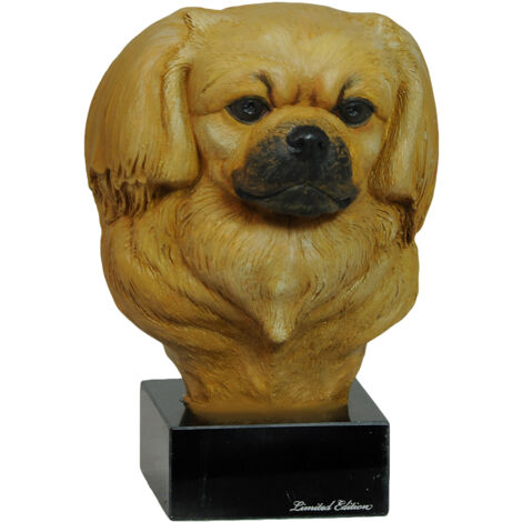 Spaniel tibetano - estatuilla pintada, figura, realizada por el artista, marca Art-Dog