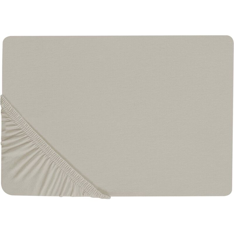Beliani Spannbettlaken Taupe Baumwolle 90 X 200 Cm Mit Hohem Steg Gummizug Steghöhe 30 Cm Modern Für Matratze Schlafzimmer Ausstattung Zubehör