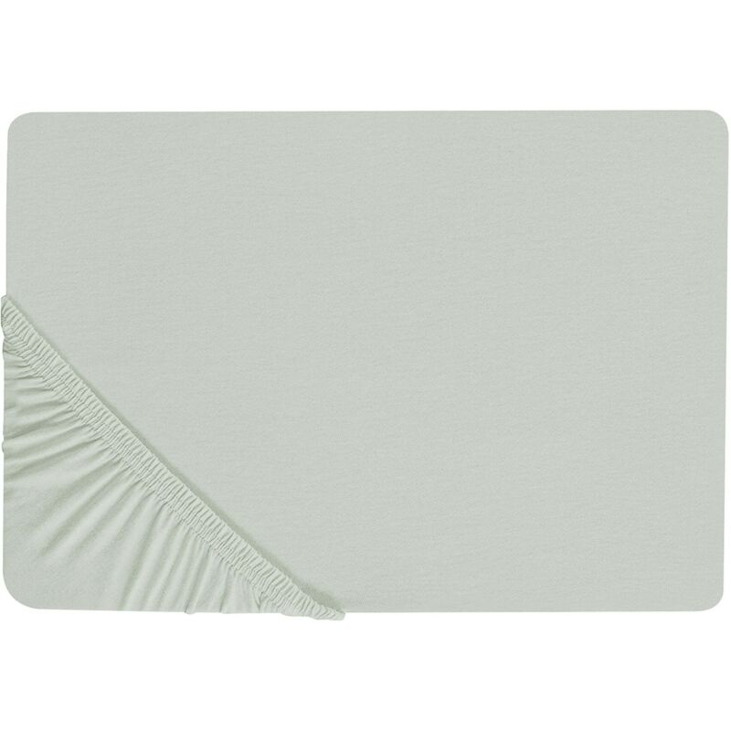 Beliani Spannbettlaken Janbu Baumwolle 180 X 200 Cm Hellgrün