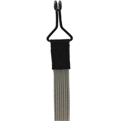 Spanngummi mit Haken, flach, elastisch, 100 cm, grau