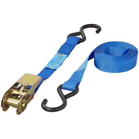 Spanngurt blau mit ratsche 2 haken 5 meter