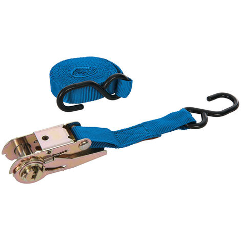 Spanngurt mit Ratschengriff und S-Haken 4,5 m x 25 mm, Leistung: 250 kg, Zurrkraft: 500 kg