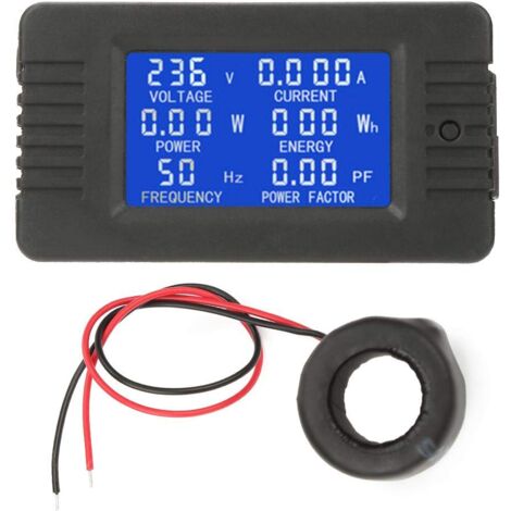Spannungsmessgerät, PEACEFAIR PZEM-022 AC Digital-Messgerät Multifunktionstester Spannungsprüfer Stromstärke 100A AC80-260V Multimeter Amperemeter Voltmete mit geschlossenem Typ CT