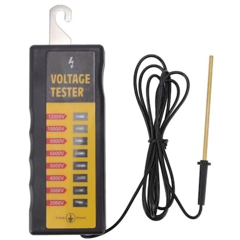 Spannungsprüfer für Elektrozäune, 8 Neonlampen, maximal 12 kV, wasserdicht und tragbar, geeignet zur Fehlererkennung bei Nutztieren in der Zucht.