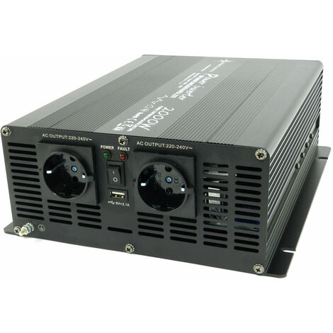 Spannungswandler FS1000D 24V 1000 Watt reiner Sinus BLAU m. Display, Wandler reiner Sinus, Spannungswandler 24V - 48V