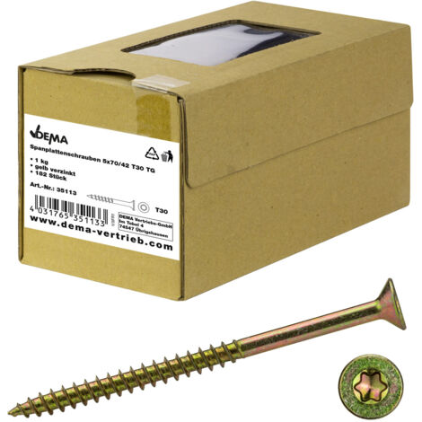 Spanplattenschrauben Holzschrauben Schrauben Senkkopf versch. Größen Ø 3 - 6 mm