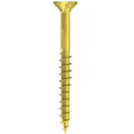 Spanplattenschrauben Q200 plus Torx Teilgewinde Holzschrauben Fräsrippen 3-6 mm - gelb verzinkt, 3.5 x 30 mm (1000 Stück)