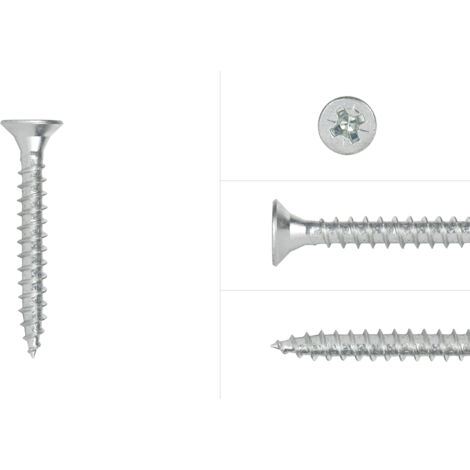 Spanplattenschrauben Verzinkt 4,5 x 40 mm Pozidrive Vollgewinde -