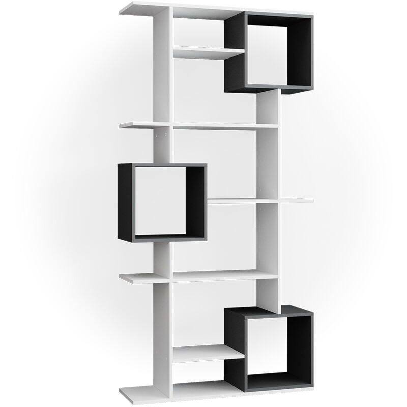 Vicco - Meuble de rangement cube Cube, blanc/anthracite, 92 x 187.7 cm