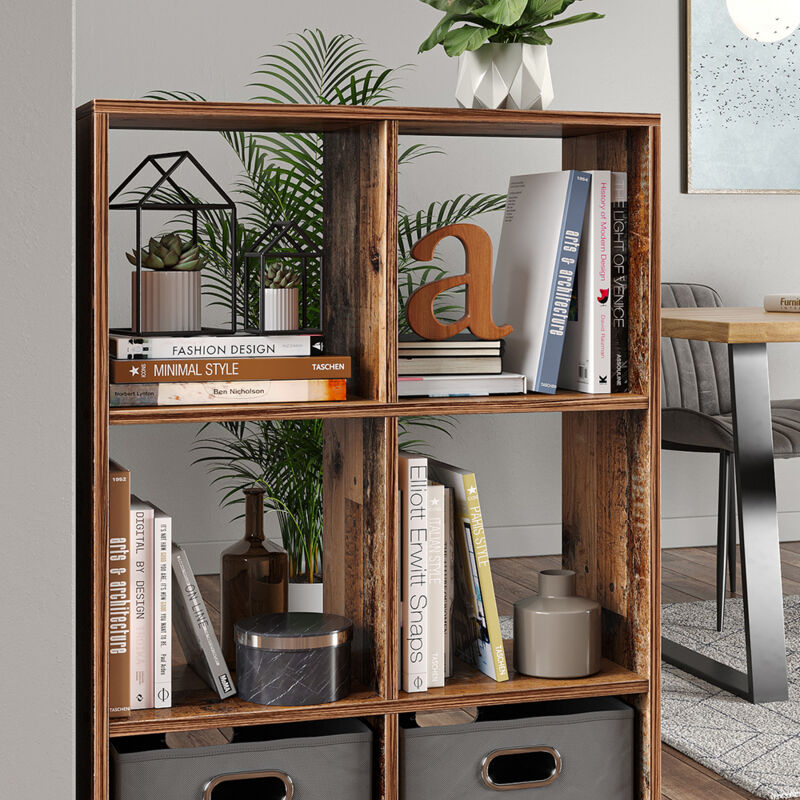 Vicco - Meuble de rangement cube, Bois antique, 72 x 107.8 cm