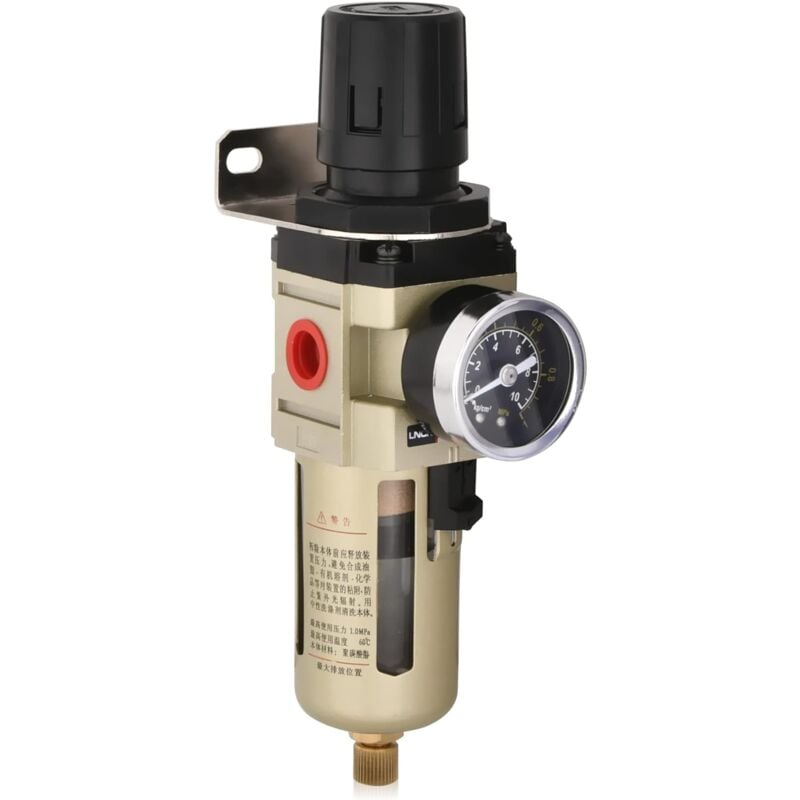 Aougo - Séparateur d'eau Détendeur Régulateur d'air comprimé pour compresseur d'air comprimé, avec écran métallique, filtre 3/8 pouce