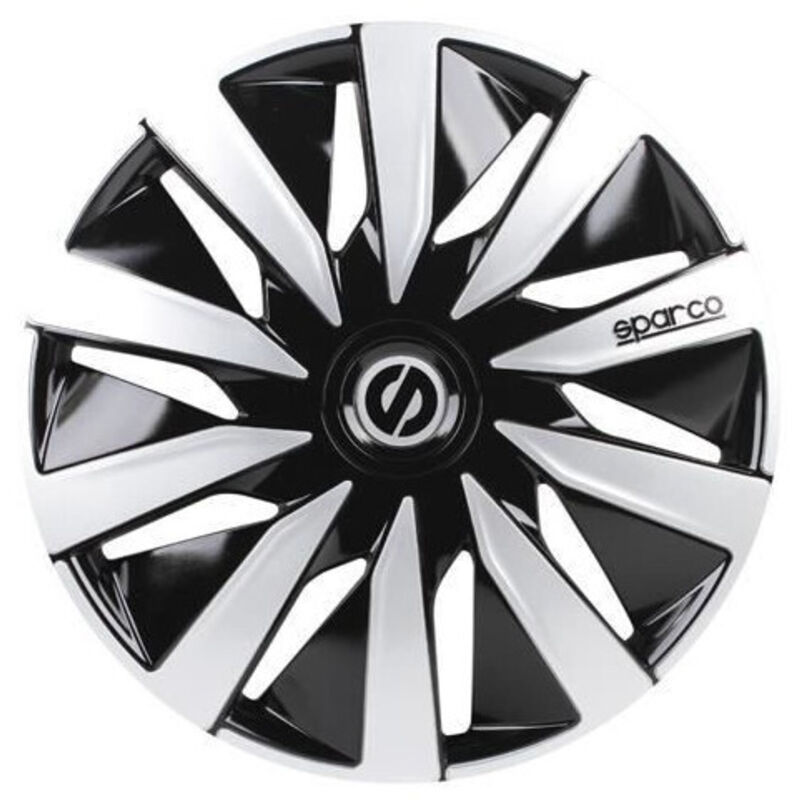 4 Enjoliveurs Lazio 16 Noir et Argent