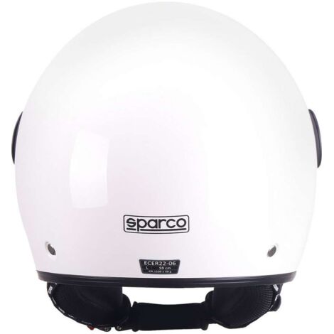 Sparco Casco Demi-Jet con Peak per moto bianco con calotta in ABS Taglia XL