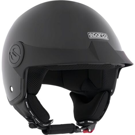 Sparco Casco Demi-Jet con Peak per moto nero metallizzato con calotta in ABS Taglia XL