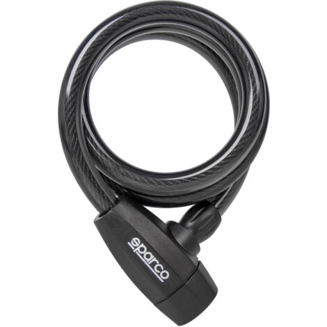 Sparco lucchetto nero morbido per bicicletta in acciacio zinco ottone ABS PVC con serratura
