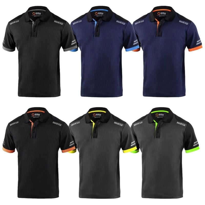 Image of Polo da lavoro Sparco Toledo Tech Polo - xxxl - Nero/Arancione
