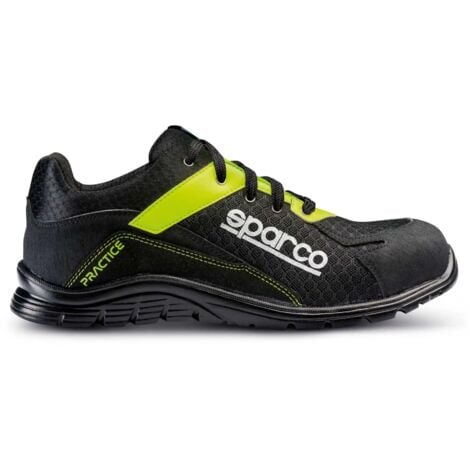 S 24 BOSSI INDUSTRIE Scarpe antinfortunistiche Sparco Practice S1P SRC - 45 - Schwarz / Gelb