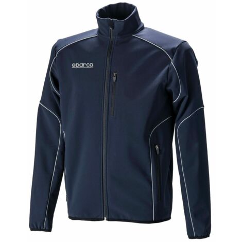 Sparco Seattle softshell giacca da lavoro invernale TG L blu marine in poliestere 270 gr/m  water repellent con cappuccio removibile Blu marine L