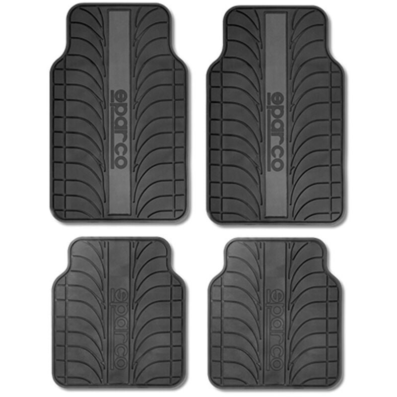 Sparco - Set SPC1913 completo tappetini auto in pvc universale nero/grigio