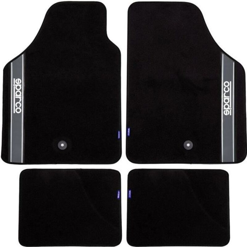 SPARCO Set of 4 Black and Gray Fabric Mats