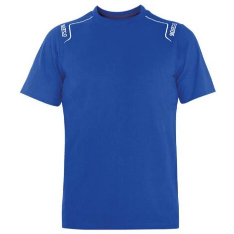 Sparco t-shirt workwear Trenton maglia a maniche corte TG XXXL azzurro in cotone elasticizzato con inserti colletto in costina morbida e logo Azzurro XXXL