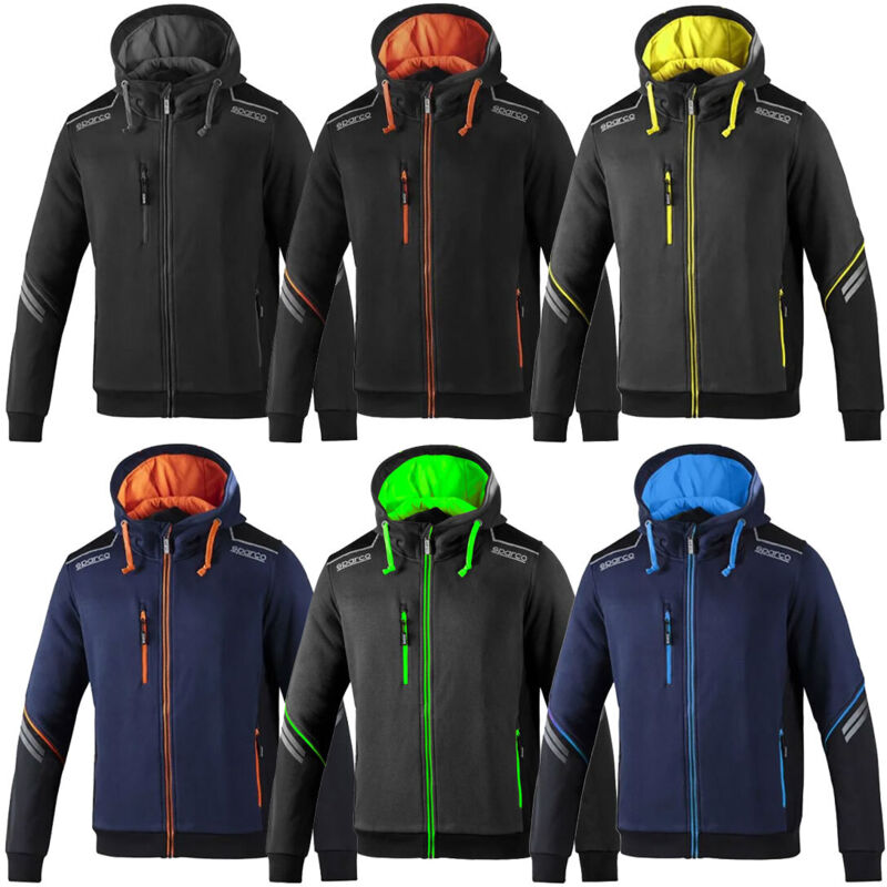 Sparco Gelb Colorado Tech Arbeits-Sweatshirt Mit Kapuze Und Durchgehendem Reißverschluss 02414 - Xs