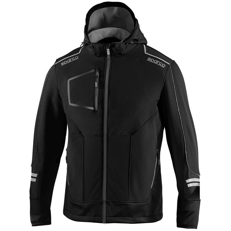 Sparco Grau Softshell-Jacke Tech Technique, Schwarz/, York, T2 - M