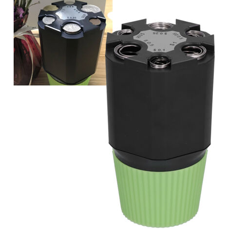 Spardose fürs Auto – Zweistöckige Spardose für US-Dollar – Münz- und Geldscheinorganizer – Schwarz und Grün, ABS – 16,2 x 8,8 cm
