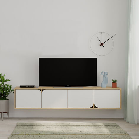 Decorotika Lusi 180 Cm Wide Modern TV Unit With Shelves TV Cabinet