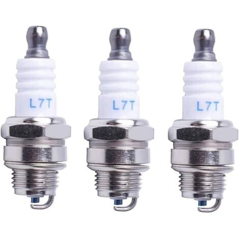 Spark Plug L7T Chainsaw Lawn Mower Small Engine Accessory Parts Compatible with Hus-qvarna Rep NGK BPMR7A 4626 Equivalent RCJ6Y Champion Bosch WSR6F,Pack of 3