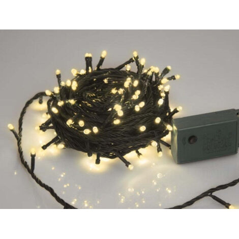 SPARKLE LIGHT LED - 12 M - 160 LAMPES BLANC CHAUD - FIL VERT - MODULATEUR VELLEMAN SP-LED-12-160-24V-UW