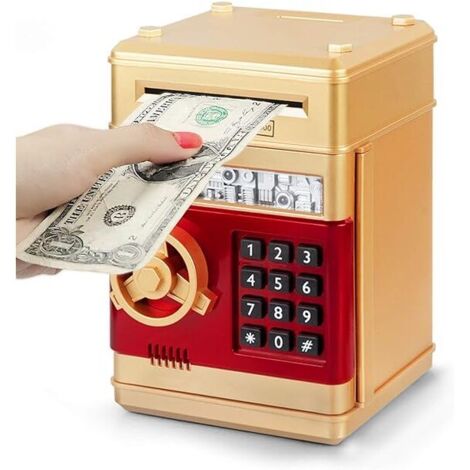 Sparschwein mit Passwort (golden), Sparschwein mit Bargeld, elektronische Spardose, tolles Geschenk für Kinder