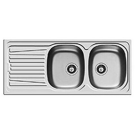 Lavello Cucina Due Vasche.Sparta Lavello Cucina Acciaio Inox Incasso 2 Vasche Destra Gocciolatoio 100150730 Udud98