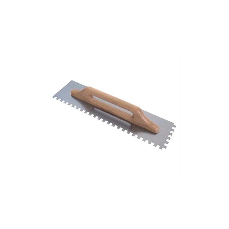 Image of Spatola dentata 48x13 cm con impugnatura in legno cerato 12x12 mm