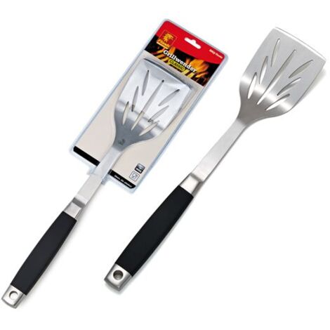 SPATOLA IN ACCIAO INOX PER BARBECUE MANICO LUNGO CM 42