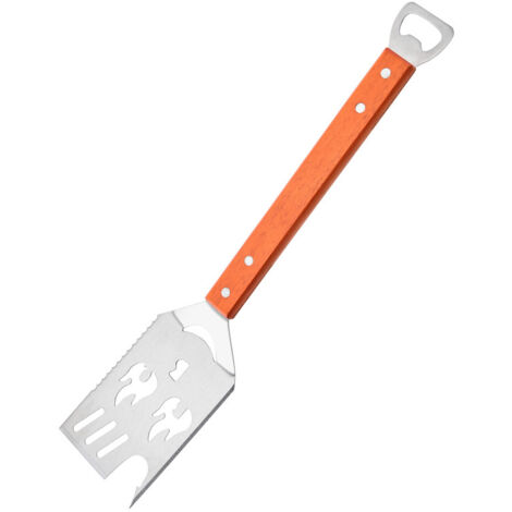 Spatola per barbecue, utensili per barbecue 8 in 1, accessori multifunzionali per barbecue, utensili per barbecue regalo per papà, regalo per uomini, forchetta per barbecue, apribottiglie