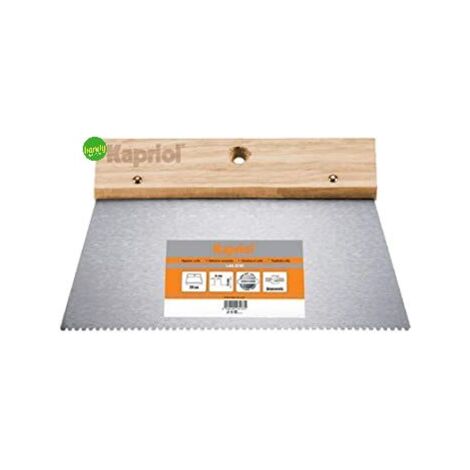 Spatola per colla Kapriol manico in legno lama 20cm dente di lupo 4x2,5 mm
