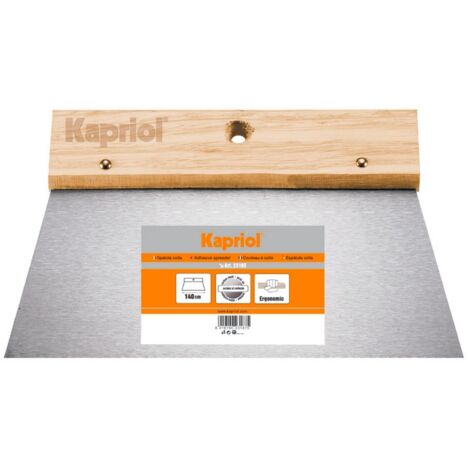 SPATOLA PER COLLA LISCIA IN ACCIAIO TEMPRATO MANICO IN LEGNO 14 o 20 cm KAPRIOL, "14 cm"