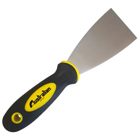 SPATOLA PER STUCCO RASCHIETTO ACCIAIO INOX DA 80mm MANICO IN GOMMA AUSTRALIAN