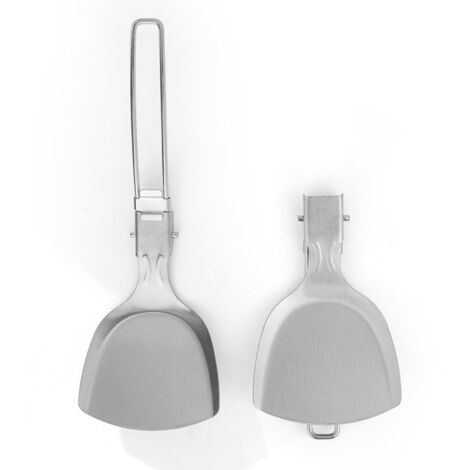 Spatola pieghevole portatile in acciaio inox per campeggio, picnic, barbecue e viaggi. Ideale per girare il cibo durante le attività all'aperto, le gite in campeggio o i viaggi.