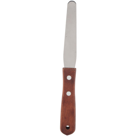 Spatule à cire métallique pour épilation, manche en bois, outil de mélange et d'application
