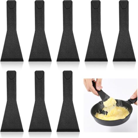 Spatule à fondue en plastique pour griller le fromage, adaptée aux poêles à frire et autres ustensiles de cuisine, résistante à la chaleur, lot de 8.