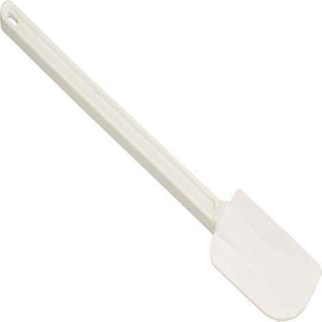 Spatule à long manche - Grande 42 cm - Monobloc - Silicone - Ustensile de cuisson - Blanc