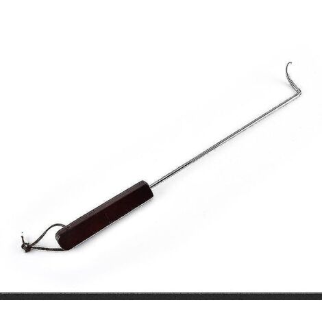 Spatule à viande, outil pour retourner la viande, crochet à viande pour barbecue avec manche en bois, fourchette à viande en acier et côtelette d'agneau