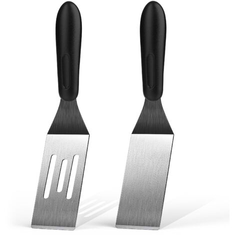 Spatule - Acier Inoxydable - 8 Pouces - Pour Crêpes Omelettes Brownies - 2 Pièces