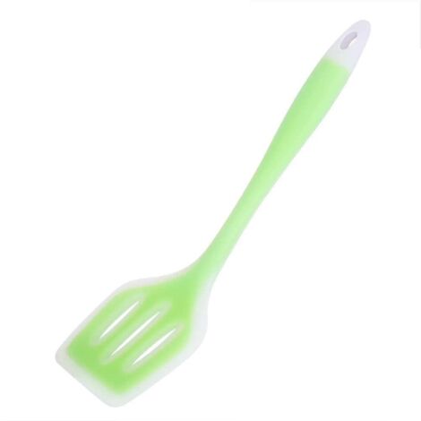 Spatule ajourée en silicone résistant à la chaleur avec manche ergonomique pour la cuisson et la pâtisserie antiadhésives.