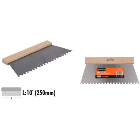 Spatule Cranchée Grattoir Trapezoïdal Acier Manche Bois 10″ 250mm 90459