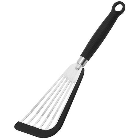 Spatule de cuisine avec manche en silicone pour poêle à frire, flexible pour poisson/œufs/viande/raviolis